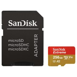 Sandisk Extreme 256GB MicroSDXC U3, A2, V30 memória kártya
