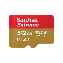 Sandisk Extreme 512GB MicroSDXC U3, A2, V30 memória kártya