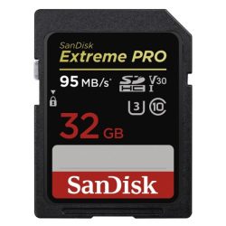   Sandisk Extreme Pro 32GB Class 10 U3 V30 SDXC memória kártya