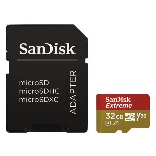 Sandisk 32GB Extreme microSDHC U3, UHS-I, V30, A1 memória kártya