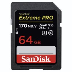   Sandisk Extreme Pro 64GB SDXC A2, V30, U3 170/90MB/s memória kártya