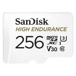   Sandisk High Endurance Card 256GB MicroSDXC U3, V30 100/40MB/s memória kártya