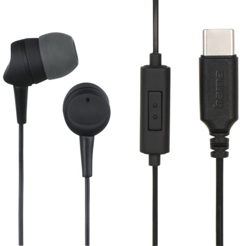 Hama SEA fülhallgató USB-C csatlakozóval, fekete