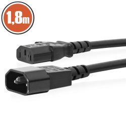   Globiz IEC C13 aljzat - IEC C14 dugó hálózati tápkábel, 1,8m
