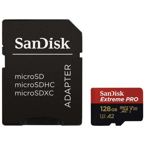 Sandisk Extreme Pro 128GB MicroSDXC A2, V30, U3 200/90MB/s memória kártya