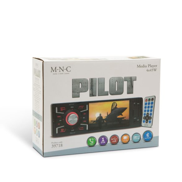 M.N.C Pilot mutlimédiás autórádió USB/MP3/MicroSD/Aux/Bluetooth