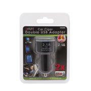 Delight dupla szivargyújtós USB adapter, 12-24V/5V 2,1A