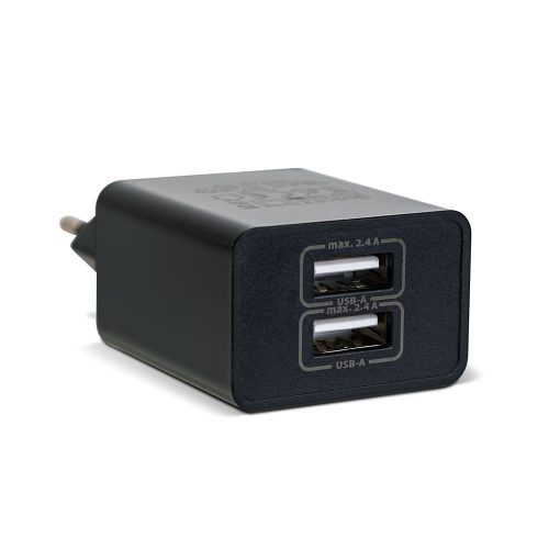 Delight 55039-2BK dupla USB Hálózati adapter, 2,4A