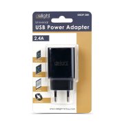Delight 55039-2BK dupla USB Hálózati adapter, 2,4A