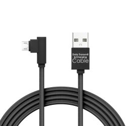 Delight 55444M adatkábel Micro USB - USB-A 90°, fekete, 2m