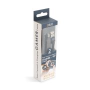Delight 55444M adatkábel Micro USB - USB-A 90°, fekete, 2m
