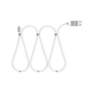 Delight micro USB kábel mágneses kábelrögzítővel, fehér, 1,2m