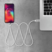 Delight micro USB kábel mágneses kábelrögzítővel, fehér, 1,2m