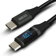 DeLigt Adatkábel - Type-C / Type-C - teljesítmény kijelzéssel, 1m