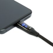 DeLigt Adatkábel - Type-C / Type-C - teljesítmény kijelzéssel, 1m