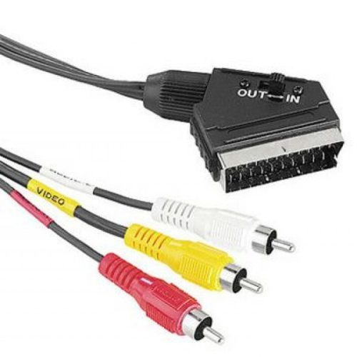 Hama Scart-3RCA in/out kapcsolóval, 1,5m