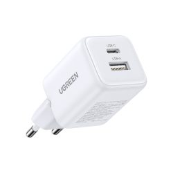 Ugreen X514 USB + USB-C fali töltő, GaN, 20 W (fehér)