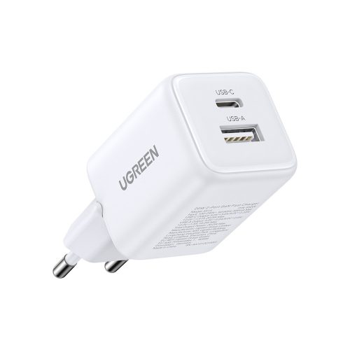 Ugreen X514 USB + USB-C fali töltő, GaN, 20 W (fehér)