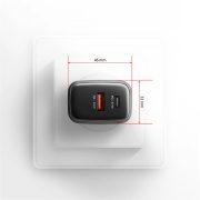 Axagon ACU-PQ67D 67W USB-A, USB-C, kijelzős hálózati adapter