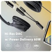 Axagon ADA-HCPD 60W Type-C - Type-C/DAC jack audió adapter