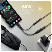 Axagon ADA-HCPD 60W Type-C - Type-C/DAC jack audió adapter
