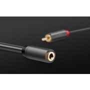 Ugreen AV102 3.5mm jack aljzat - 2 RCA dugó audio kábel, 20cm