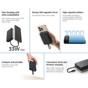 Xiaomi 33W Magnetic Power Bank 10000 (Integrated Cable) - Gray