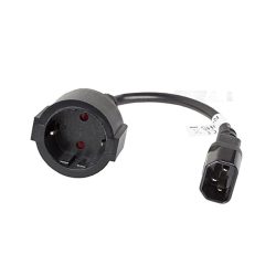   Lanberg CA-C14E-10CC-0018-BK C14 apa - Schuko anya kábel, 20cm