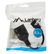 Lanberg CA-C14E-10CC-0018-BK C14 apa - Schuko anya kábel, 20cm