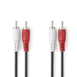 Nedis CAGL24200BK50 RCA kábel, 5m
