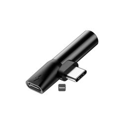 Baseus L41 USB Type-C - Type-C + 3.5mm fekete elosztó