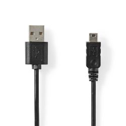 Nedis CCCGL60301BK20 USB-A - mini USB 5p kábel, USB 2.0, 2m