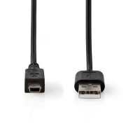 Nedis CCCGL60301BK20 USB-A - mini USB 5p kábel, USB 2.0, 2m