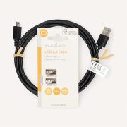Nedis CCCGL60301BK20 USB-A - mini USB 5p kábel, USB 2.0, 2m
