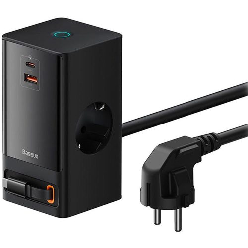 Baseus PSLR000301 PowerCombo 65W fekete hálózati töltő és elosztó