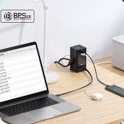 Baseus PSLR000301 PowerCombo 65W fekete hálózati töltő és elosztó