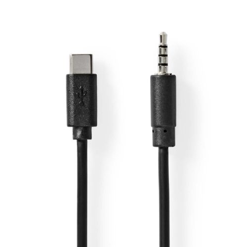 Nedis CCGL65950BK10 kábel USB-C dugó - 3,5 mm sztereo jack dugó, 1,00 m