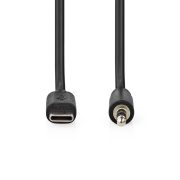 Nedis CCGL65950BK10 kábel USB-C dugó - 3,5 mm sztereo jack dugó, 1,00 m
