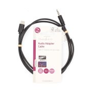 Nedis CCGL65950BK10 kábel USB-C dugó - 3,5 mm sztereo jack dugó, 1,00 m