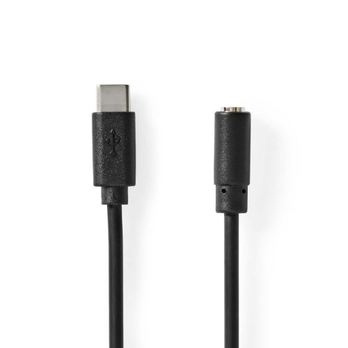 Nedis CCGL65960BK10 kábel USB-C dugó - 3,5 mm sztereo jack aljzat, 1,00 m