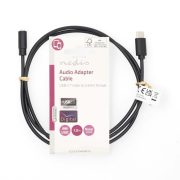 Nedis CCGL65960BK10 kábel USB-C dugó - 3,5 mm sztereo jack aljzat, 1,00 m