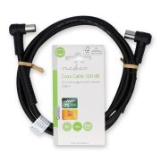 Nedis CSGL40120BK15 koax kábel, IEC koax dugó, IEC koax alj, pipa csatlakozók, 1,5m