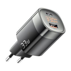 Essager fali USB-A és USB-C töltő kijelzővel, 33W