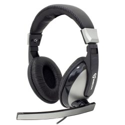 SBOX Fejhallgató, HEADSET + MICROPHONE, Black/Silver