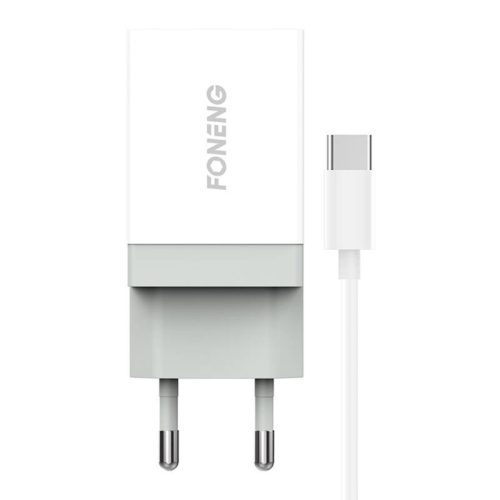 Foneng K210 hálózati töltő, 1xUSB + USB-C kábel, 1m