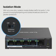 Mercusys MS105GP 5x1000Mbps (4xPOE+) fémházas asztali switch