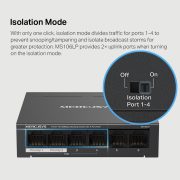 Mercusys MS106LP 6x100Mbps (4xPOE+) fémházas asztali switch