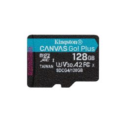   KINGSTON Memóriakártya MicroSDXC 128GB Canvas Go Plus Gen4 200R A2 U3 V30 Adapter nélkül