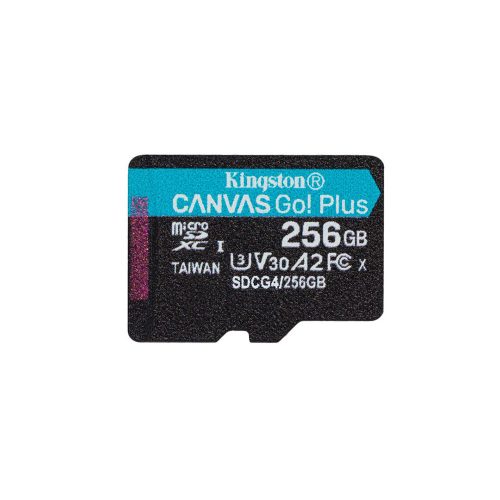 KINGSTON Memóriakártya MicroSDXC 256GB Canvas Go Plus Gen4 200R A2 U3 V30 Adapter nélkül