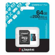KINGSTON Memóriakártya MicroSDXC 64GB Canvas Go Plus Gen4 200R A2 U3 V30 Adapter nélkül